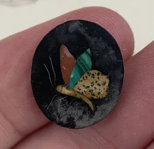 Antique Italian Pietra Dura Inlaid Stone Butterfly Plaque c1900 - Picture 1 of 4