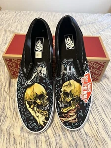 NUEVO EN CAJA VANS METALLICA PUSHEAD CLASSI SLIP-O PARA HOMBRE TALLA 13 - Imagen 1 de 10