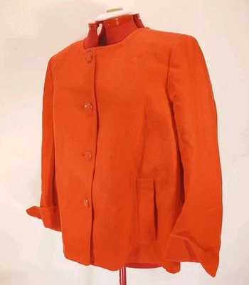Chaqueta Talbots Mujer Naranja Lino Talla 20W Cierre Botón Informal Primavera Foto 1 de 4