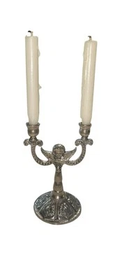 Candelabro Ángel Doble Color Plata - Candelabro Cristiano Foto 1 de 4
