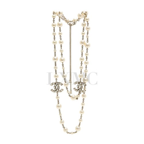 CHANEL Collana di Perle Logo CC Collezione Perle Catena Collana Lunga 2013