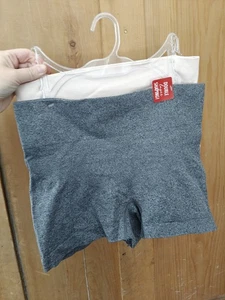2 x SKINNYGIRL smoothers & shapers Seamless Shaping Short XL Grey Nude Pink  - Picture 1 of 2