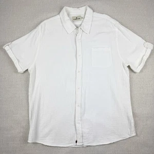 Camicia uomo The Normal Brand con bottoni XL bianca garza cotone manica corta - Foto 1 di 13