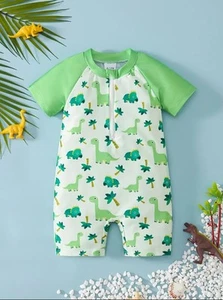 Single Piece Dinosaur Print Swimsuit for Baby Boys. Skin Friendly & Breatheable - Picture 1 of 6