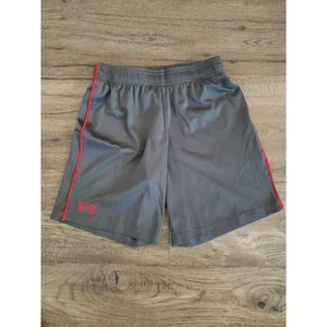 Boys Athletic Shorts Under Armour Grey Red Sporty Walking Kids Youth Size 7 - Picture 1 of 7