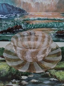 Salviati Murano latticework and copper glass bowl & plate with original sticker - Picture 1 of 14