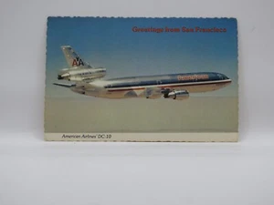 Postal Continental American Airlines DC 10 Liner San Francisco California G766 - Imagen 1 de 2