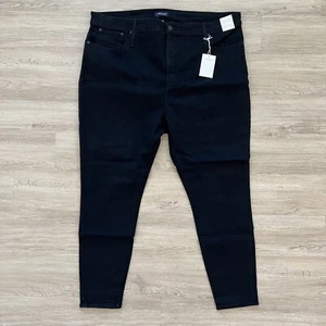 J. Pantalones de mezclilla ajustados Crew Curvy palillo de dientes elásticos al tobillo más tiro alto negros talla 37 - Imagen 1 de 8