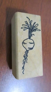 THE COTTAGE STAMPER Gummistempel auf Holz ~ RÜBE / RETTICH / ZWIEBEL - Bild 1 von 3