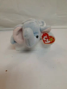 TY Beanie Baby - PEANUT the Elephant (light blue) (9 inch) - MWMTs Stuffed Toy - Picture 1 of 9