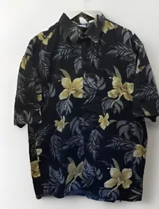 Premier International Men’s Medium Short Sleeve Floral Goth Black Hawaiian Shirt - Bild 1 von 7