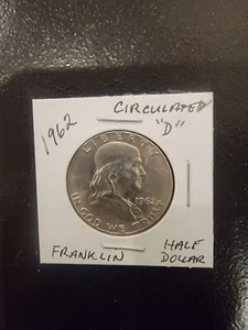 1962-D Franklin Silver Half Dollar, Circulated - Picture 1 of 2