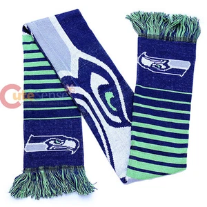 Seattle Seahawks  Kinnited Scarf  62" Long - NFL  Banner Scarf Stripe Logo - Picture 1 of 1