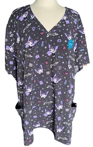 Cherokee Licensed Women V Neck Print Top TF776 KUFT Kuromi Fortunes Size 5XL - Picture 1 of 7