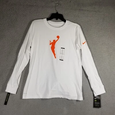 Nike T-Shirt Woman Medium WNBA Logowoman White Long Sleeve - Image 1 of 4