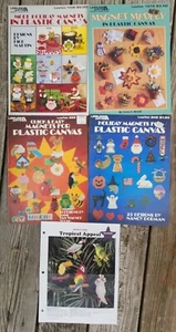 Lot 5 PLASTIC CANVAS Pattern Leaflets Magnets Holiday Animals Birds Leisure Arts - Picture 1 of 7