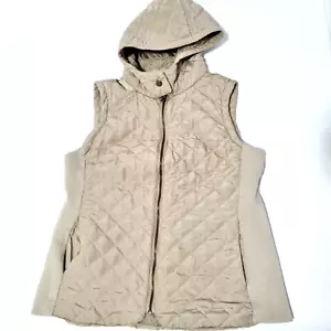 Regatta Hoodie Puffer Vest Jacket Women Size 12 Sleeveless Brown Full Zip - Picture 1 of 24