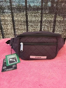 PUMA QUILTED WAISTPACK SAC BANANE UNISEX BLACK WAIST BAG FANNY PACK - 2 POCKETS - Picture 1 of 4