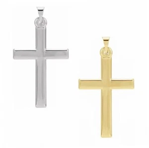 Colgante cruzado de 27,8 mm x 16,5 mm en platino u oro de 14 quilates - Imagen 1 de 1