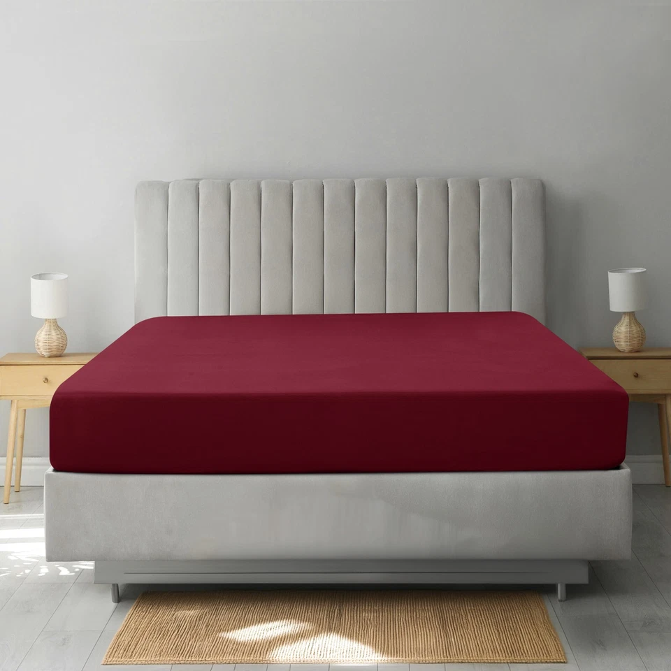 Hotel Quality Fitted Sheet Deep Pocket Breathable Soft Elastic Mattress Sheets - Image 1 of 4