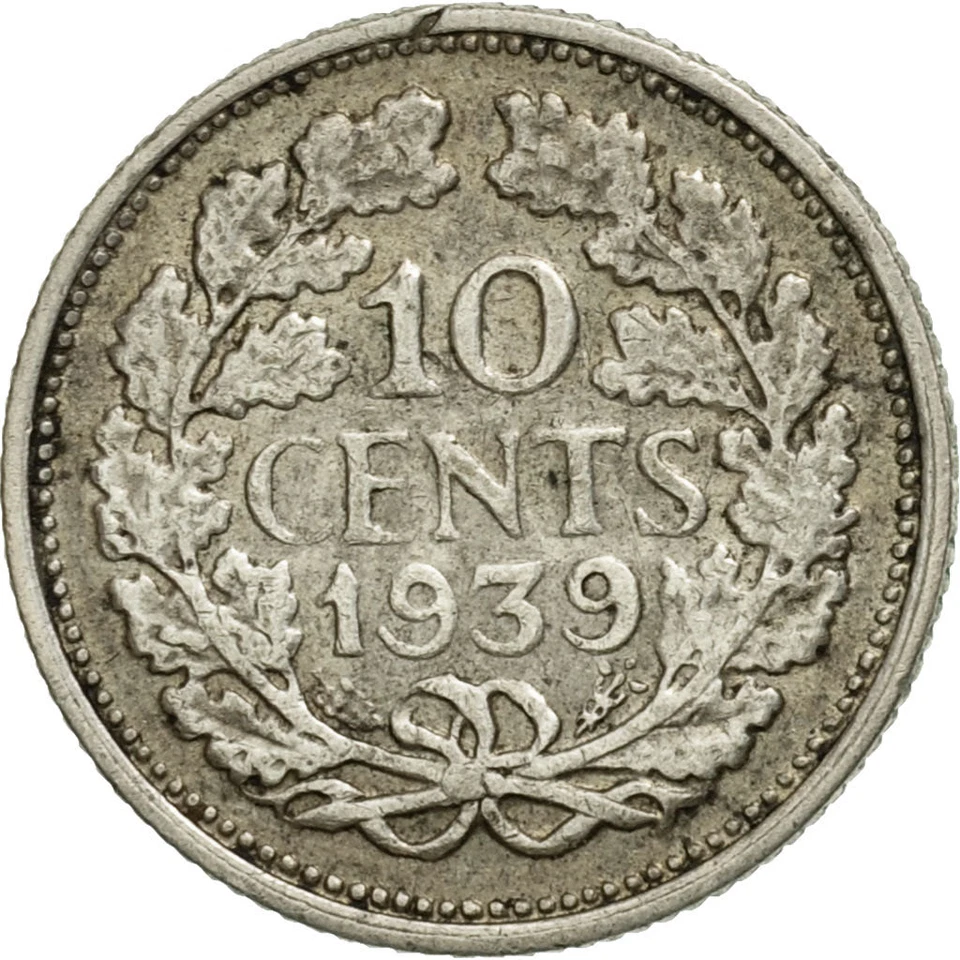 Netherlands Coin 10 Cents | Queen Wilhelmina | 1926 - 1945 - Image 1 of 4