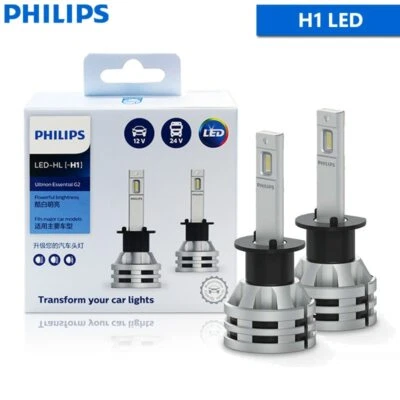 Philips Ultinon Essential G2 LED H1 6500K Bright White Car Head Light Lamps, 2x - Image 1 of 4