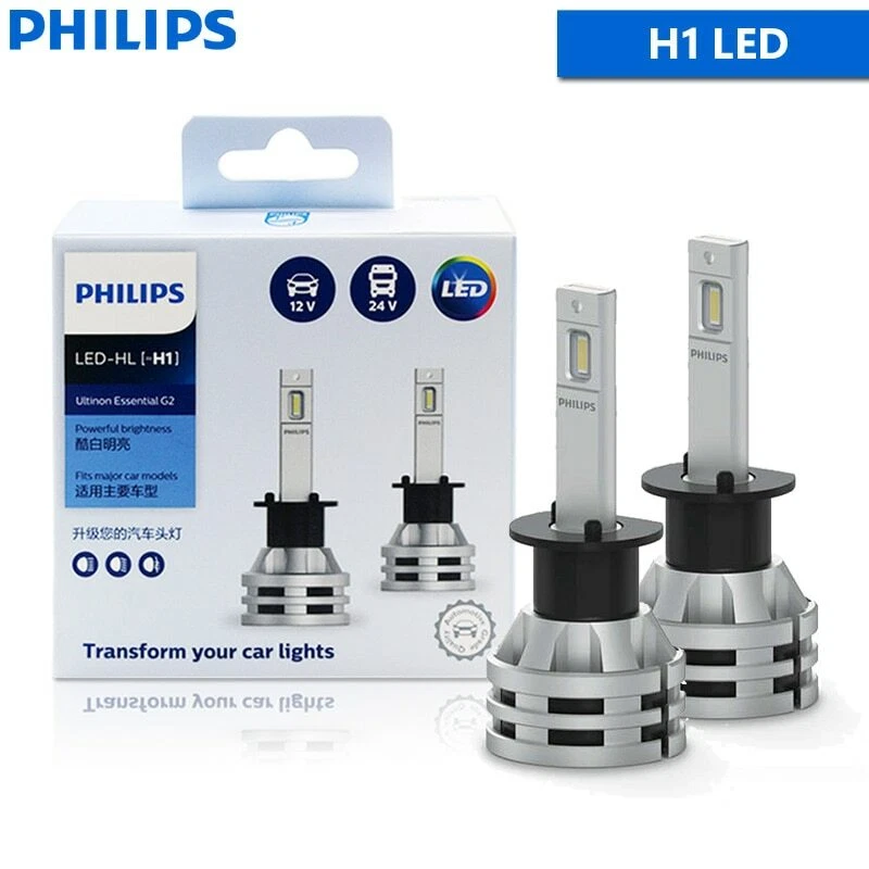 Philips Ultinon Essential G2 LED H1 6500K Bright White Car Head Light Lamps, 2x - Image 1 of 4