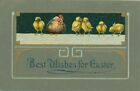 EASTER - Carte postale art déco poulet et poussins - udb (avant 1908)