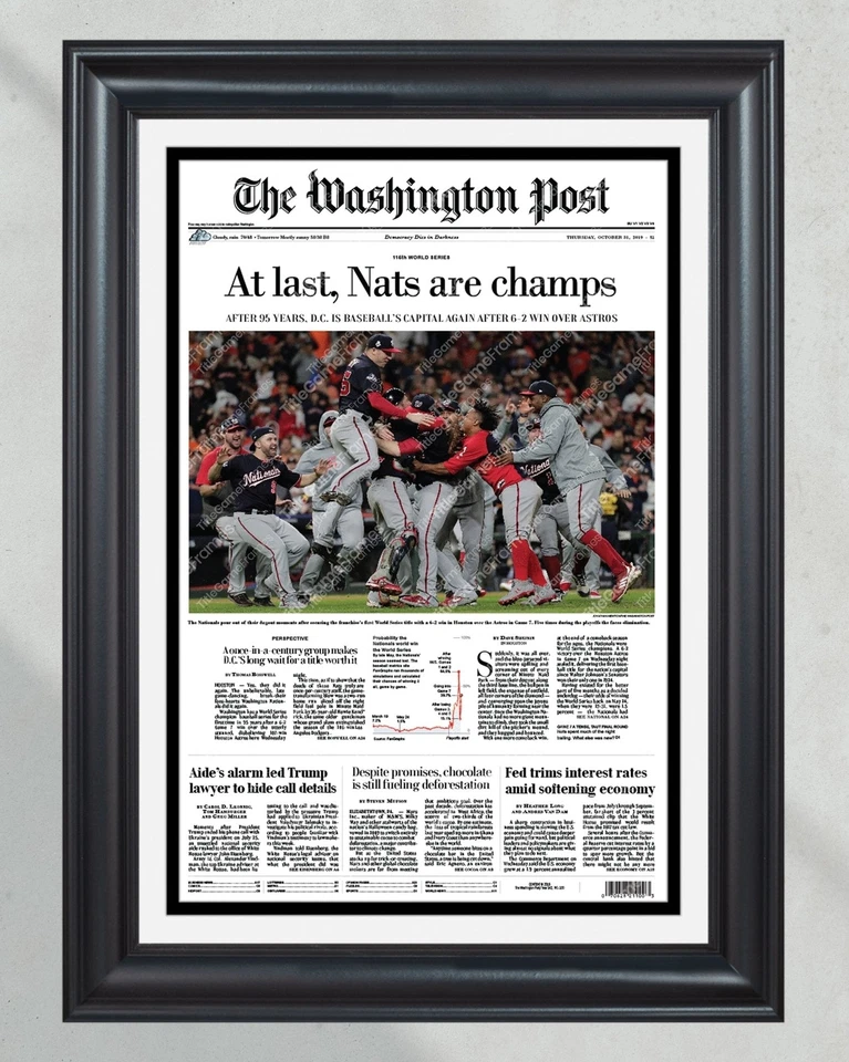 2019 Washington Nationals World Series Champions Washington Post Framed Print - Image 1 of 4