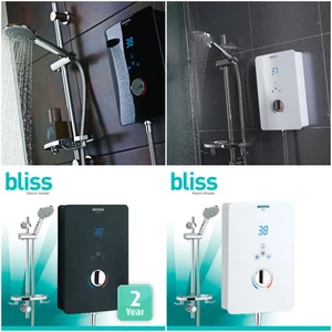 Bristan Bliss Electric Shower, Black White 8.5kw 9.5 10.5kw New Touchscreen Led
