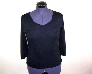 Leichter Damenpullover Sag Harbor Metallic Schwarz Medium - Bild 1 von 2