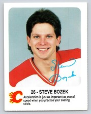 Steve Bozek 1987-88 Red Rooster Calgary Flames Team Card #NNO