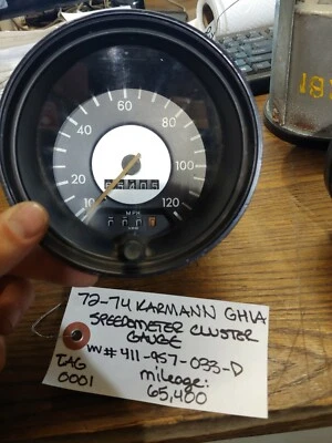Velocímetro VW Karmann Ghia 72-74 411-957-033-D genuino OEM   Foto 1 de 4