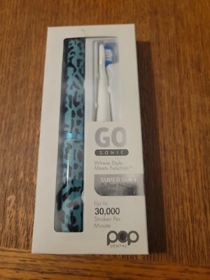 POP Dental Go Sonic электрическая зубная щетка гепард бирюзовый нейлон щетина - Изображение 1 из 3