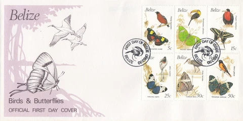 (109048) Birds & Butterflies Belize FDC 1990 Cover