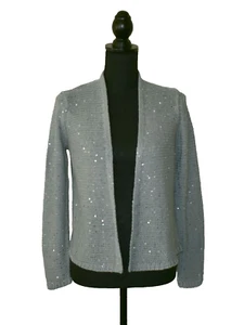 B0 NWT EILEEN FISHER Sequined Organic Cotton Open Front Petite Cardigan Size PP - Picture 1 of 5