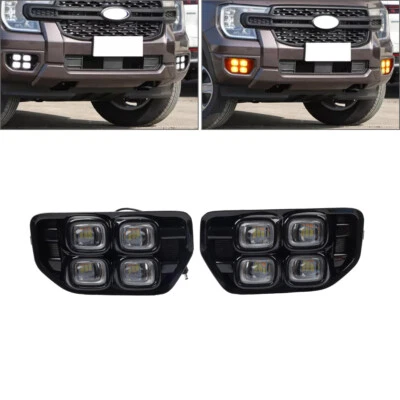 2pcs ABS Plastic Fog Light LED Daytime Running Light For Ford Ranger 23+ - Image 1 of 4