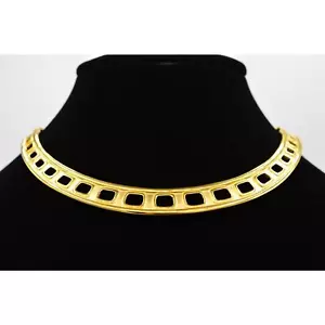 Givenchy Vintage Choker Halskette Halsband Brushed Gold Chunky NOS signiert 80er Bin3A - Bild 1 von 12