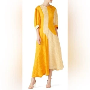 Robe RTR Rejina imprimée pyo Dylan Marigold taille 12 asymétrique manches 3/4 midi - Photo 1 sur 3