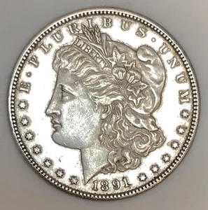 1891 CC MORGAN DOLLAR! GEM BU+++! PROOF LIKE! KING RARITY! MONSTER!$$ NR #K1479 - Picture 1 of 3