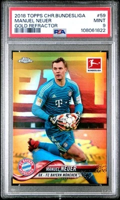 2018 Topps Chrome Bundesliga Manuel Neuer Gold Refractor #59 PSA 9 - Image 1 of 2