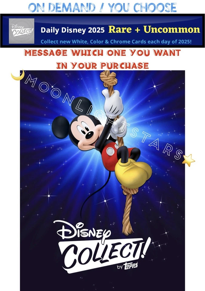 Topps Disney Collect 2025 - DAILY DISNEY RARE+UC "ON DEMAND / YOU CHOOSE" - Image 1 of 1