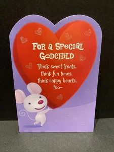 Godchild Valentine’s Day Greeting Card w/Envelope NEW - Picture 1 of 2