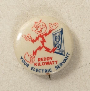 Reddy Kilowatt Pinback Button (B9B-38/JSF6) Your Electric Servant ©RK Utilities - Picture 1 of 7