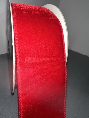 Farrisilk Red Velvet Wired Ribbon 4” X 10 Yds - Image 1 of 4