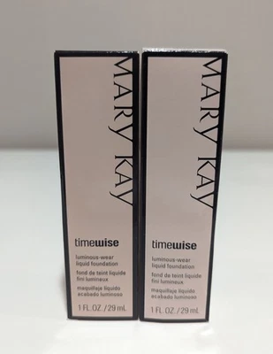 (2) Mary Kay 038697 Timewise Ivory 4 Luminous-Wear Liquid Foundation Normal Dry - Image 1 of 3