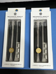 U Brands Mechanical Pencils 0.7mm #2 HB Soft Touch 2 Pack with Lead Eraser - Picture 1 of 5