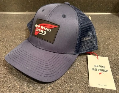 Zapatos Red Wing Est. 1905 Repreve Navy Trucker Snapback Parche Logo Gorra Gorra Nueva con Etiquetas Foto 1 de 4