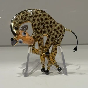 CYNTHIA CHUANG JEWELRY 10 CERAMIC GLASS BEAD GIRAFFE BROOCH PIN Unsigned - Picture 1 of 12