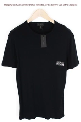 Camiseta para hombre JOHN RICHMOND 52 negra algodón puro manga corta logotipo verano Foto 1 de 4